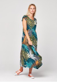 Maxi sukienka w tropikalny wzór