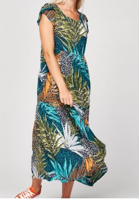 Maxi sukienka w tropikalny wzór