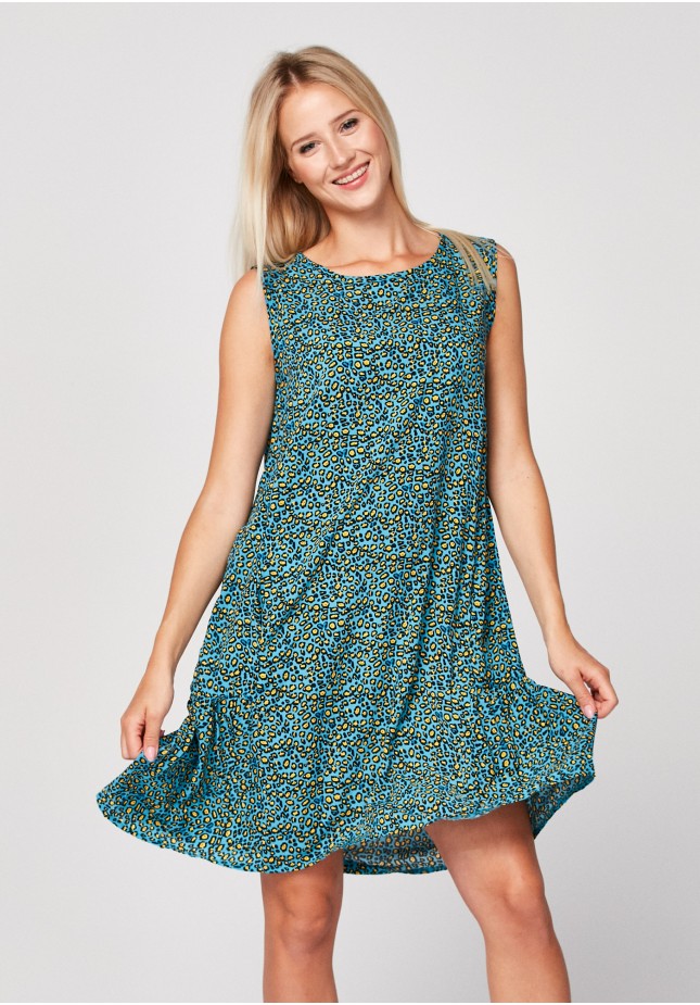 Blue dress with anima print
