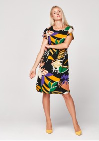 Simple dress with colorful pattern