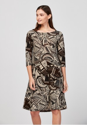 Dress with geometrical pattern