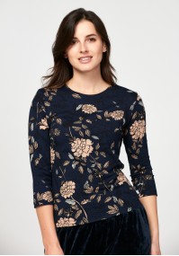 Fitted blouse with flowers