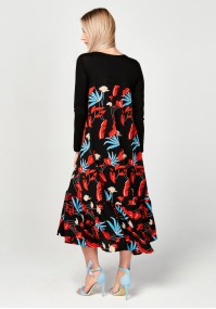 Long dress with colourfull back