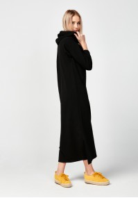 Czarna długa dresowa sukienka