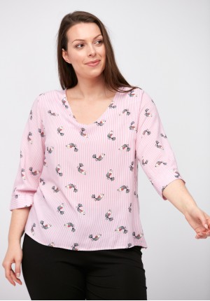Blouse with birds