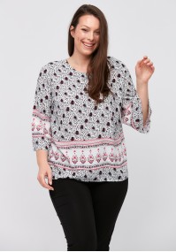 White blouse with black pattern