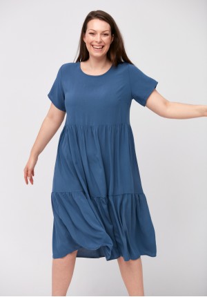 Blue trapezoidal dress