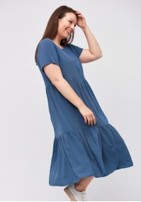 Niebieska trapezowa sukienka