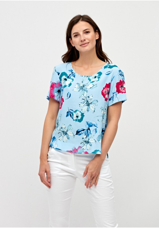 Light blue blouse with flowers