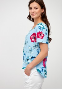 Light blue blouse with flowers