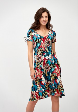 Tapered waist colorful dress