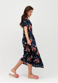 Navy blue dress with flowers