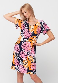 Dress with colorful leaves