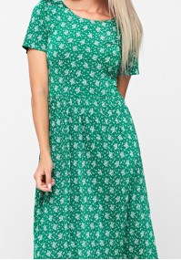 Zielona sukienka w kwiatki