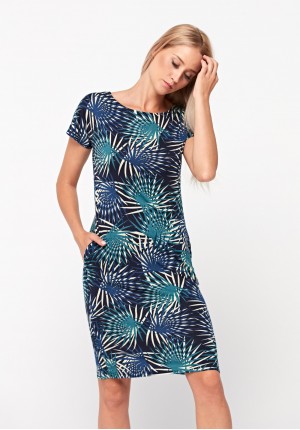 Dress with tropical pattern