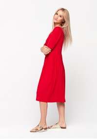 Tapered waist red dress