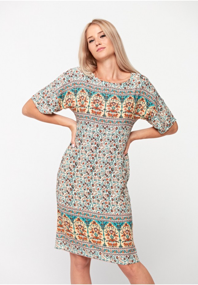 Dress with colorful pattern