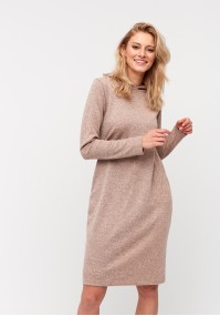 Knitted dress with a hood