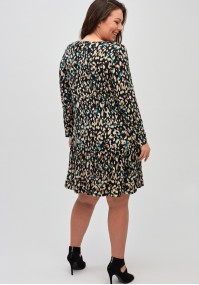 Dress with beige and turquoise spots