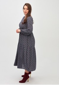 Long dress with square pattern