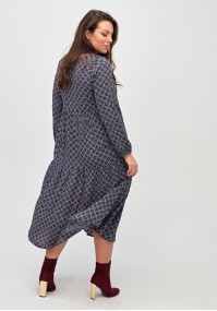 Long dress with square pattern