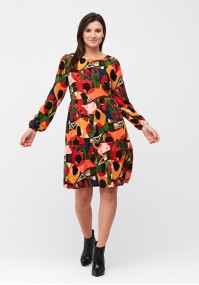 Trapezoidal colorful dress