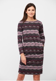 Dress with irregular stripes