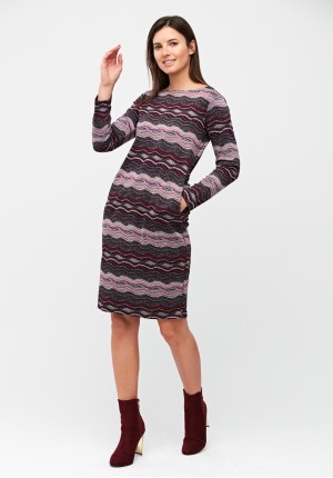 Dress with irregular stripes