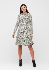 Knitted dress with leopard print
