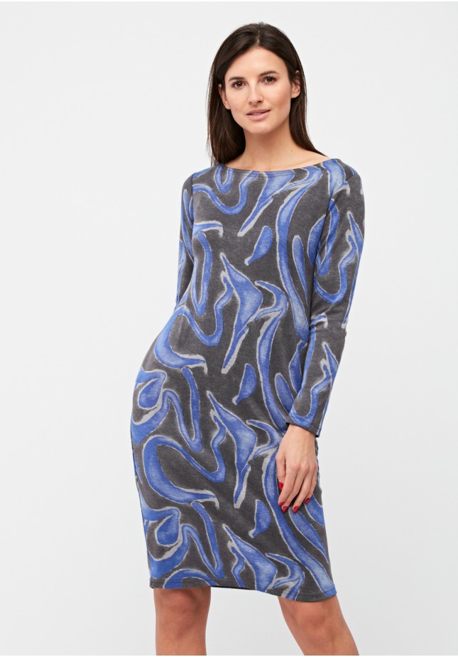 Dress with blue pattern
