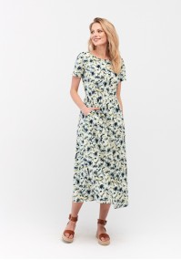 Linen dress with flowers