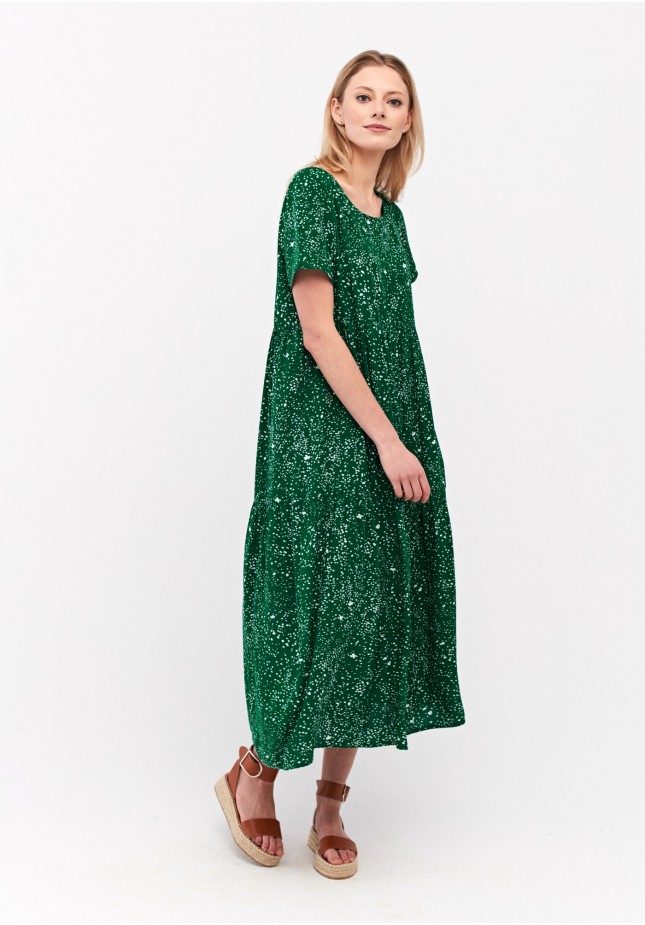 Zielona sukienka w kropki