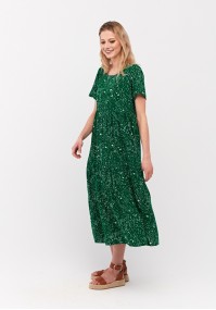 Green polka dot dress