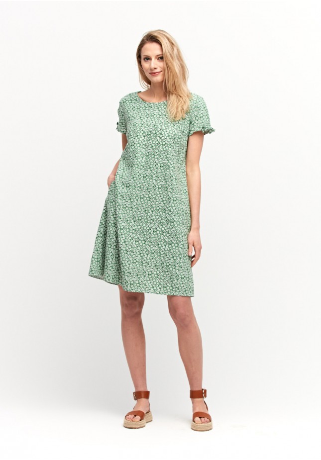 Linen dress with tiny flowers