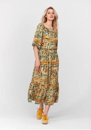 Ethnic patterned maxi dress