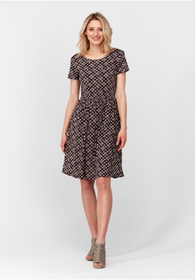 Dress with geometric pattern