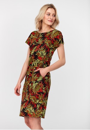 Dress with palm leaves