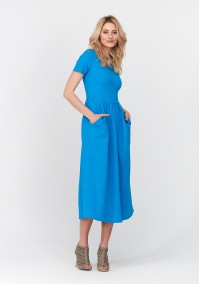 Blue tapered at waist dress
