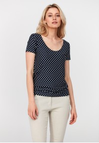 Hearts patterned blouse with short sleeves