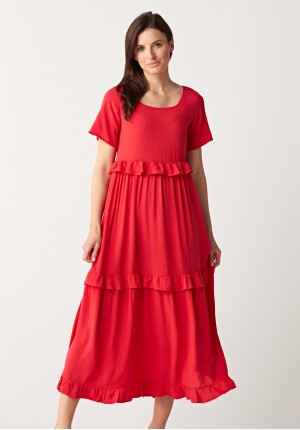 Long red dress