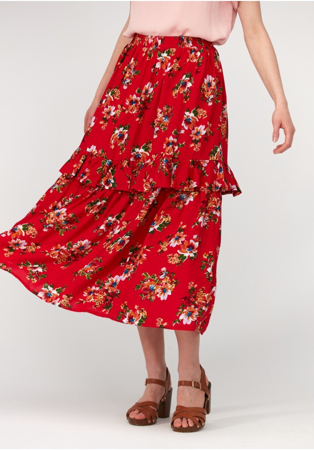 Red skirt with frill