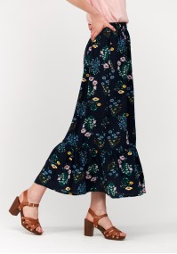 Navy blue skirt with flowers