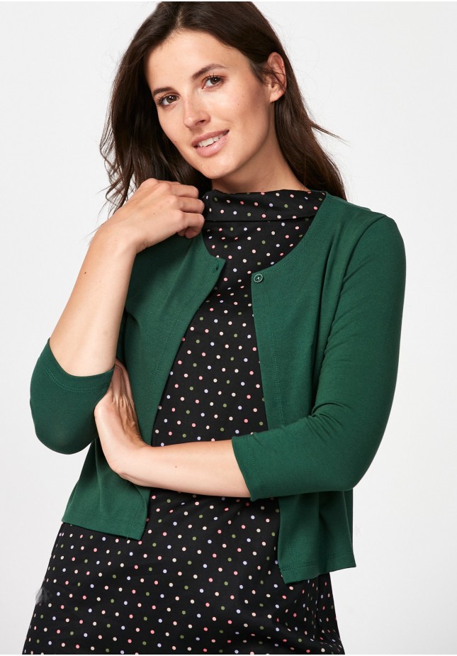 Navy green sweater with one button
