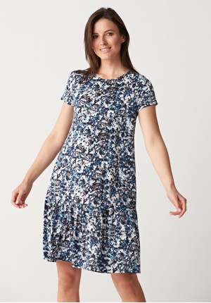 Dress with blue spots