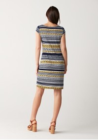 Fitted dress with stripes