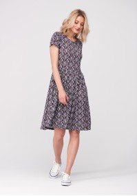 Tapered waist dress with small flowers