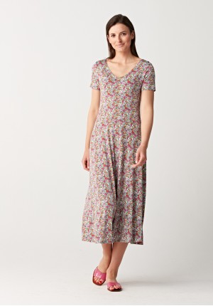 Midi dress with small flowers