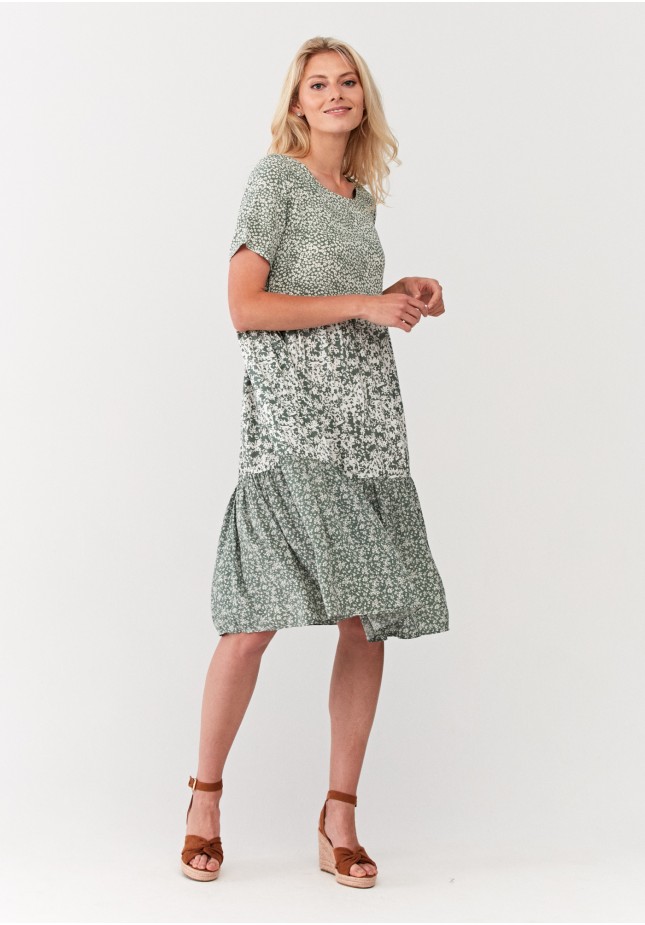 A cut dress with small flowers
