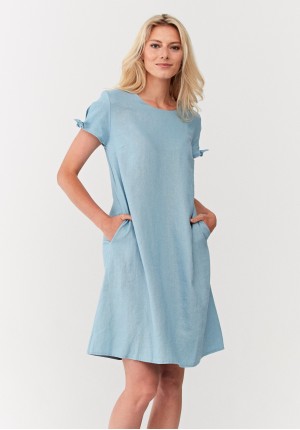 Light blue linen Dress