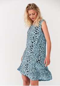 Blue leopard print dress